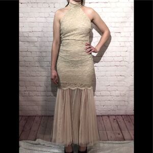 lace & tule open back halter dress  from Windsor